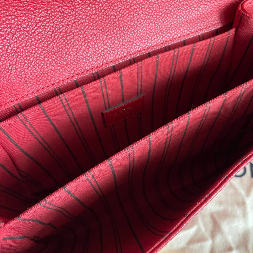 ❌SOLD❌Louis Vuitton Pochette Metis Empreinte Red Cerise Leather Bag DU0198 - Picture 13 of 15
